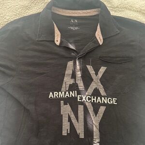 Armani Exchange Black and Gray Men's Casual Shirt
